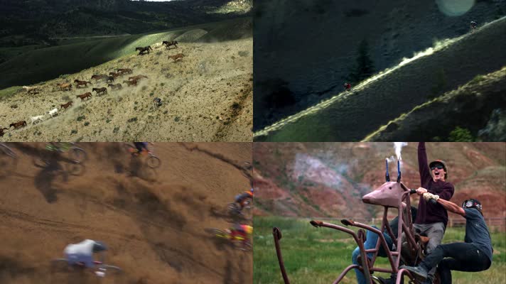 4K山地车越野比赛极限运动炫酷升格拍摄