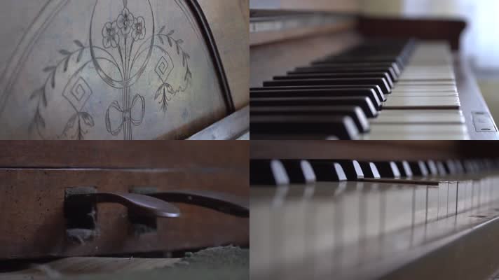 老旧钢琴，怀旧回忆，岁月时光