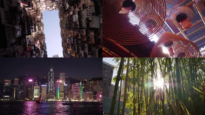 香港风光，人文文化，城市夜景