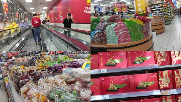 商场超市货品货架实拍视频