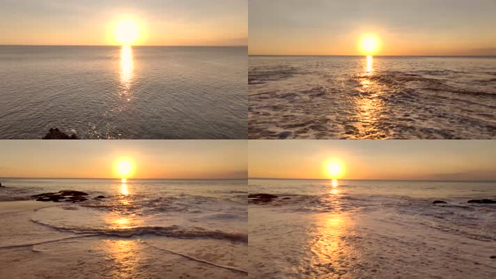高清实拍海边日出