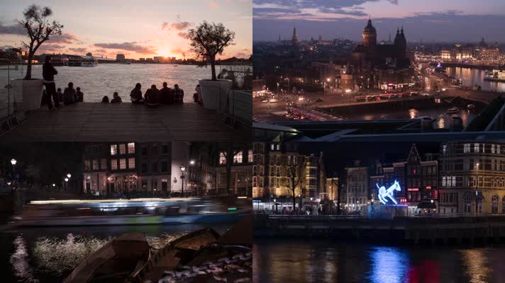 欧洲城市夜景4K