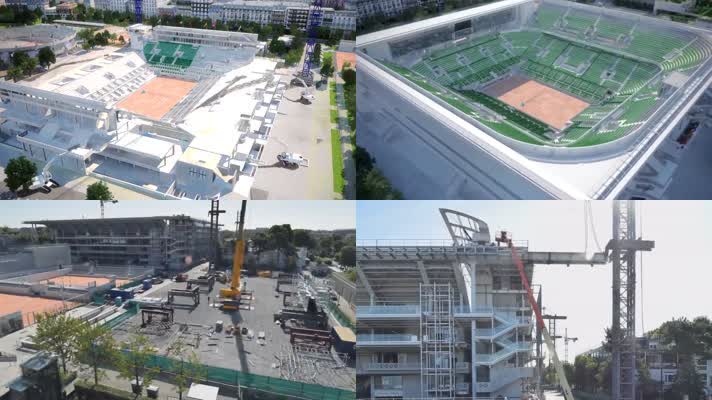 体育场升级 修建 三维建筑 生长动画