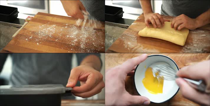 制作吐司面包过程