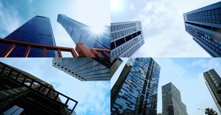 4k 城市高楼、CBD商务大厦、北京国贸