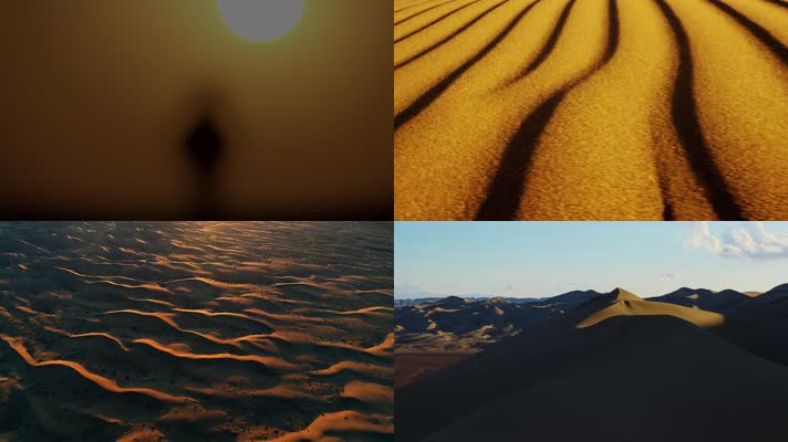 唯美沙漠，航拍沙漠