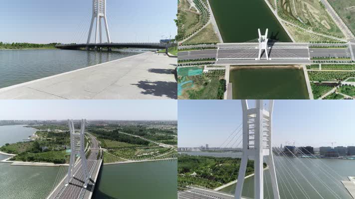 郑州北龙湖河流桥梁（4K50帧）