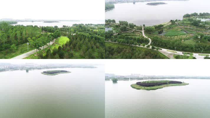 郑州湿地公园航拍原素材（4K50帧）