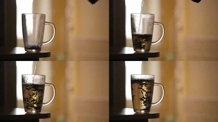 【4K】倒茶，倒水，玻璃杯