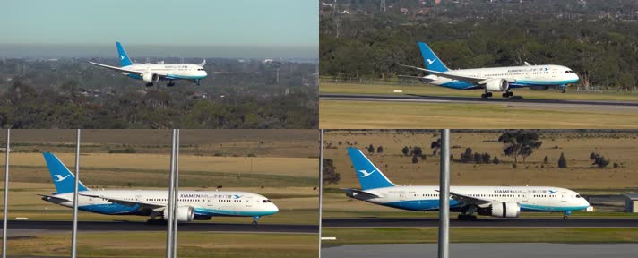 航拍 廈門航空 廈航飛機客機飛機場 天空飛行航空公司 飛機翱翔飛機