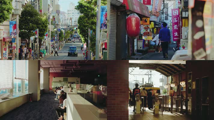 日本街道行人，城市生活