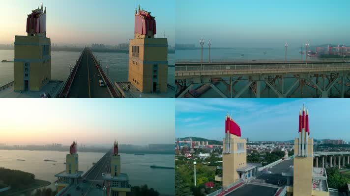 南京长江大桥航拍4k 大桥 南京航拍 长江 南京大桥 南京长江大桥维修  长江航运