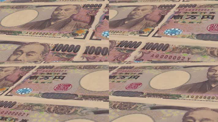 日元大钞平移视频背景2
