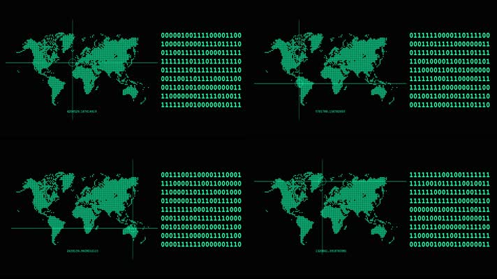 4K全球网络数据分析科技背景