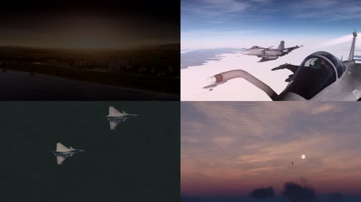 战争动画，空军战机，战斗机打击