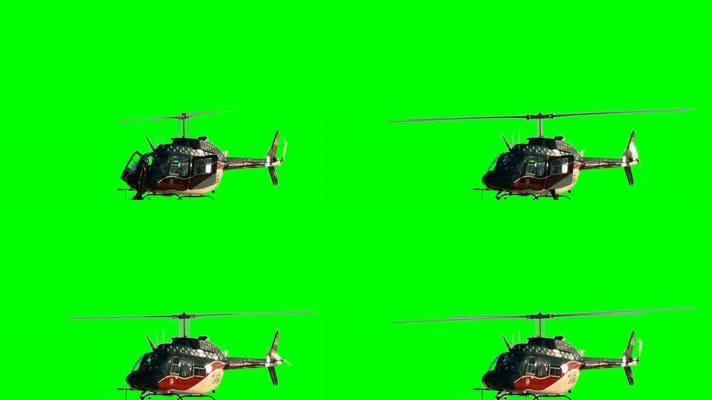 直升飞机 1080p -绿幕