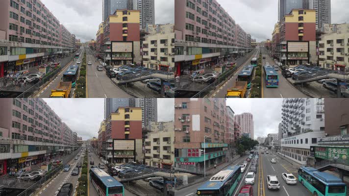 城市天桥拍摄街道车流4K视频