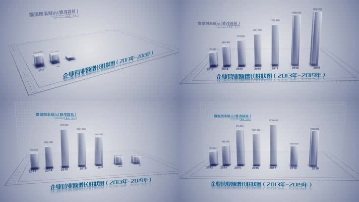 AE科技企业数据柱状图模板