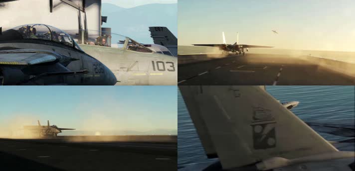战争动画，航母战机，航空母舰战斗机起飞