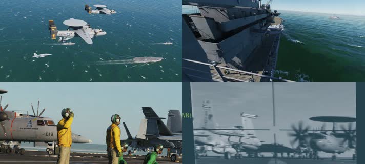战争动画，航母战机预警机海军空军美国
