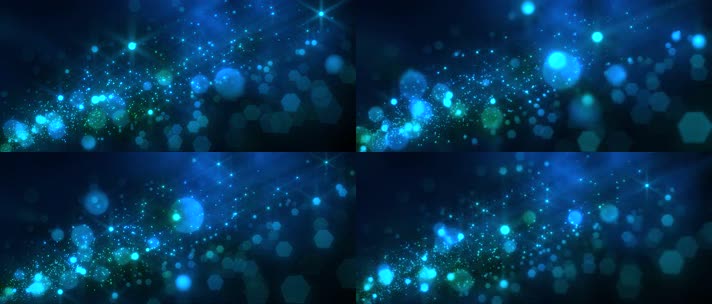 4K蓝色粒子光斑光点演讲
