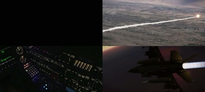 战争动画，战机空袭，轰炸地面
