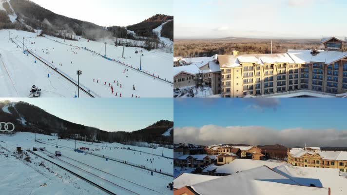 长白山 雪景 旅游 风景 度假村 滑雪