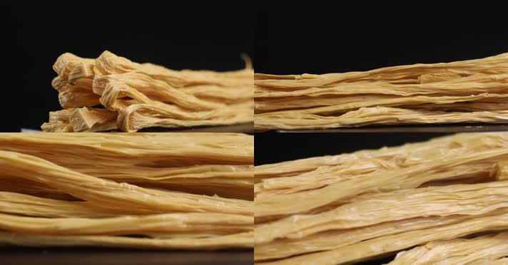 腐竹-豆制食品4k原创实拍旋转特写展示