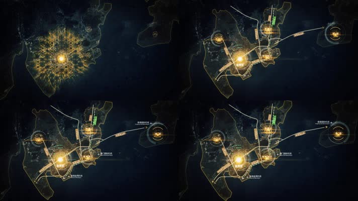 珠海粤港澳大湾区香港区位科技感地图