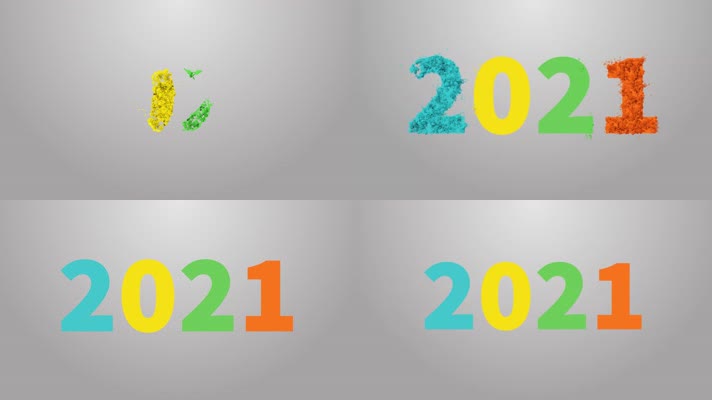2021年，彩色活泼文字数字