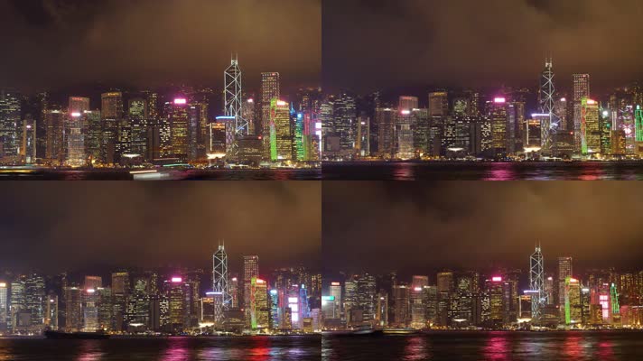 香港夜景，维多利亚港