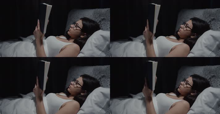 床上看书，美女看书，美女读书