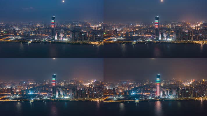 无人机航拍武汉城市延时