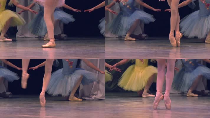 小女生跳芭蕾舞，脚部特写