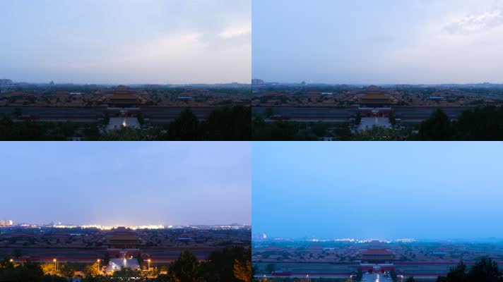 景山故宫全貌日转夜延时北京