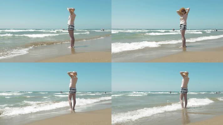 美女站在海边面朝大海