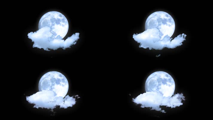 原创白云月亮-透明通道