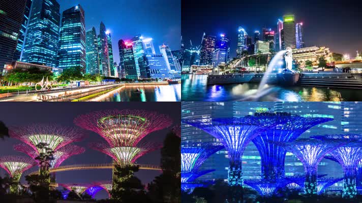新加坡城市夜景延时