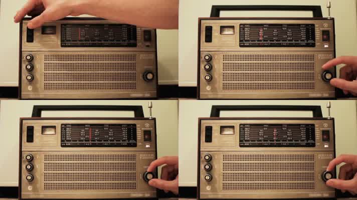 收音机，老式收音机调台调频收听听收音机