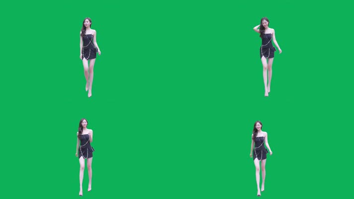 美女绿慕抠像素材4K
