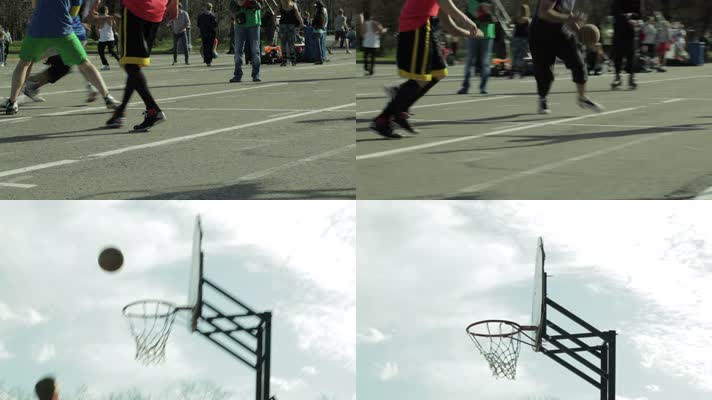 街头篮球，年轻人运动打篮球