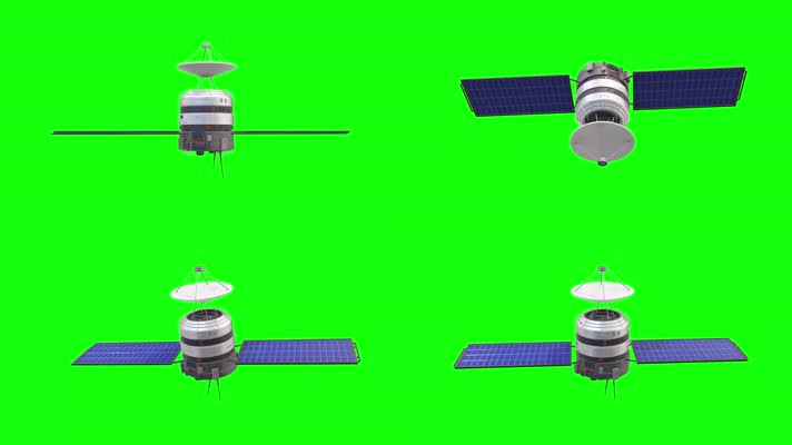 绿幕视频素材卫星人造卫星空间站绿屏抠像