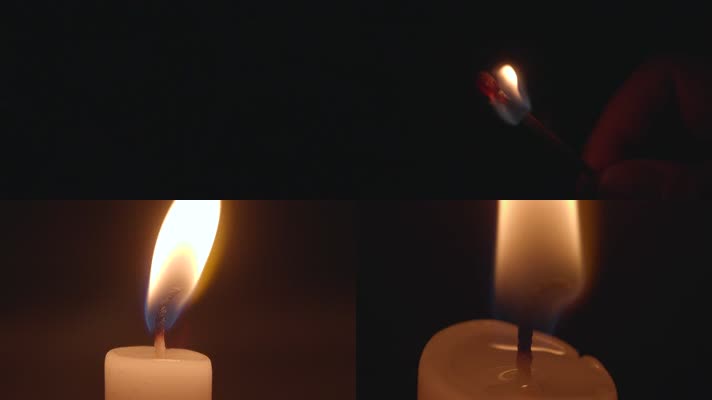 【超全】划火柴点蜡烛（慢镜头）