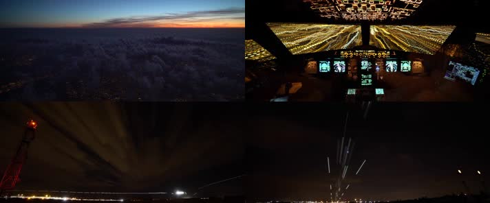 飞机航空夜景拍摄