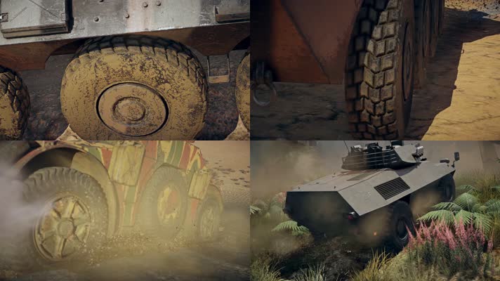 战争动画，坦克装甲车，炮火硝烟