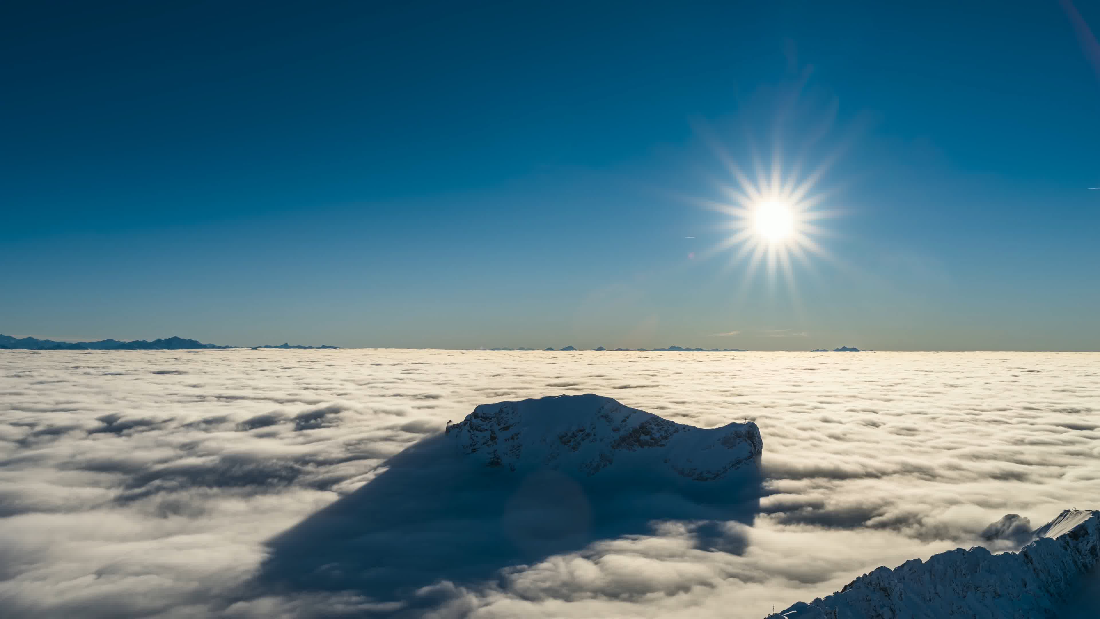 自然美景,云上云端,雪山山顶