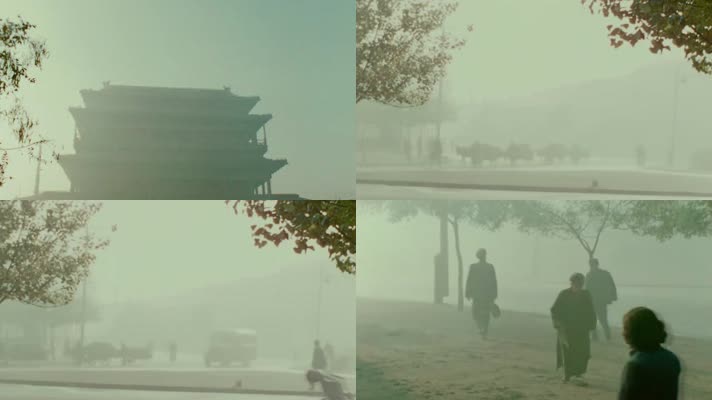 50年代北京早晨薄雾街道