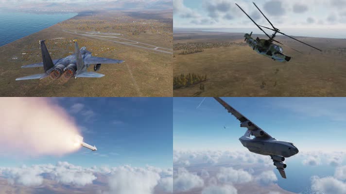战争动画，战机空战，击落各种战机