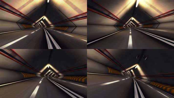 开车，城市隧道穿梭，速度感车速 (3)