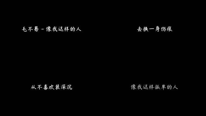 毛不易 像我這樣的人 配樂成品 抖音快手 年會晚會 mv pv 歌詞字幕